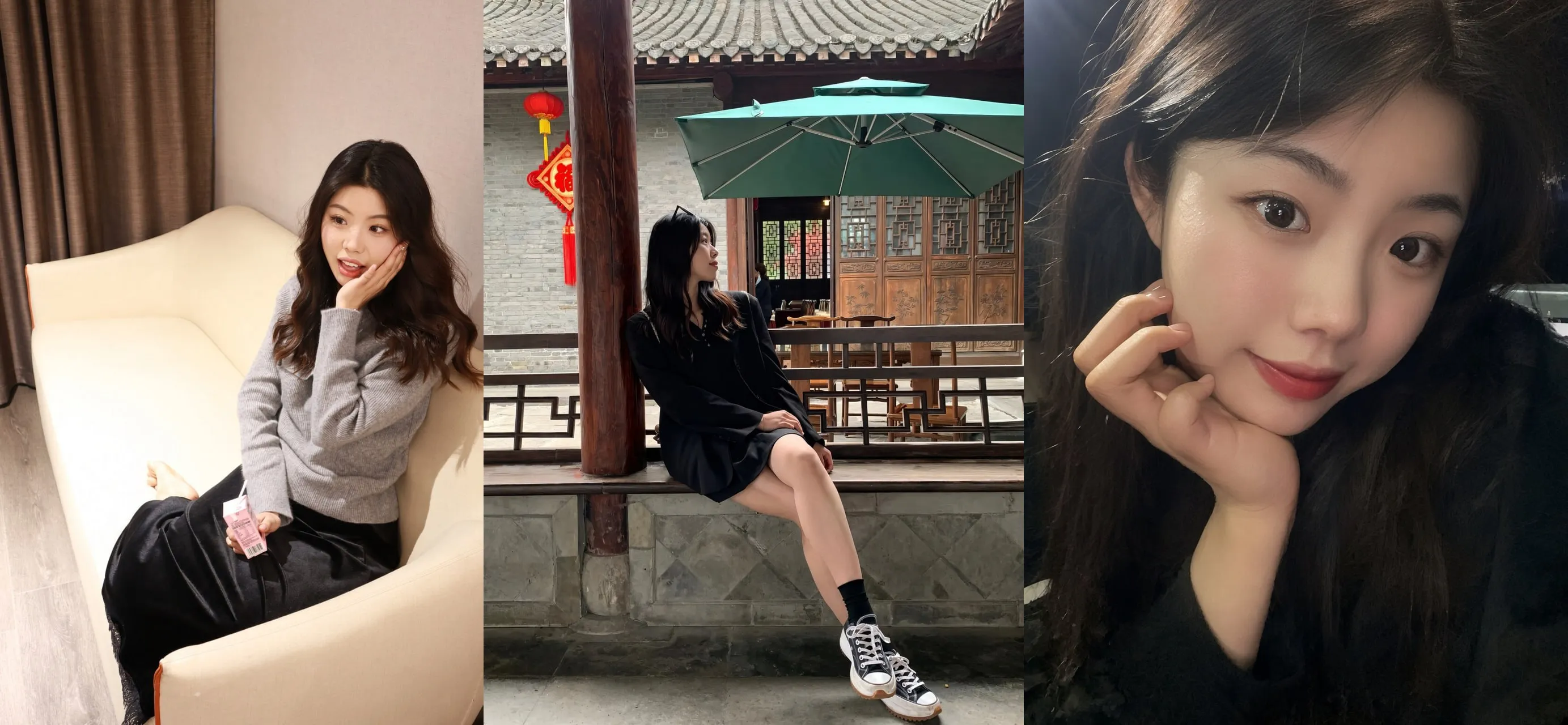 黑西装精致妹戴眼罩按头深喉，手掰湿穴求操，黑丝开档塞跳蛋